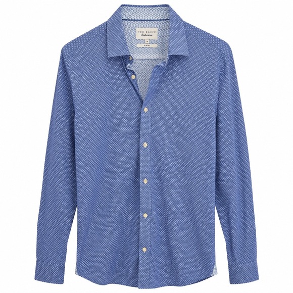 Ted Baker Other - Ted Baker Endurance Slim Fit Dress‎ Shirt Blue Geometric Mens 16 Designer